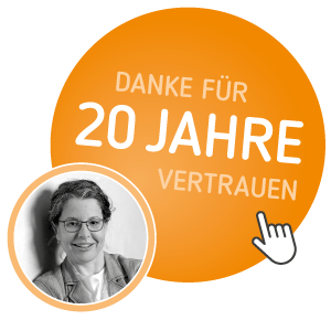 Button: Danke für 20 Jahre Vertrauen